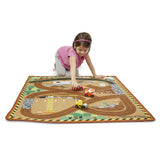 Round the Construction Zone Work Site Rug & Vehicle Set
