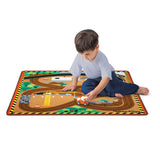 Round the Construction Zone Work Site Rug & Vehicle Set