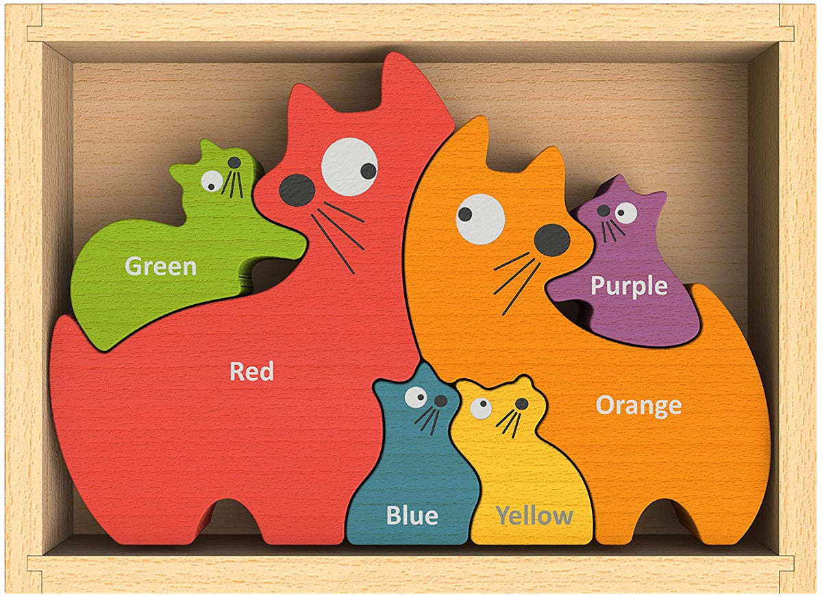 Cat Family Wooden Puzzle – Knotty Toys