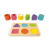 I WOOD SHAPES & SOUNDS 6-BLOCK PUZZLE (WOOD)