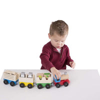 Wooden Farm Train Toy Set