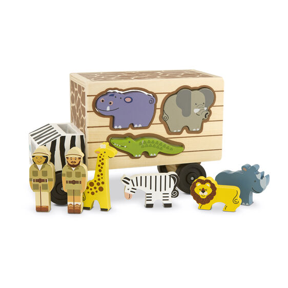 Safari Animal Rescue Truck Wooden Play Set Knotty Toys