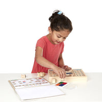 Deluxe Wooden Stamp Set - ABCs  123s