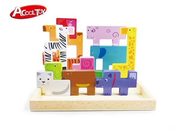 Animal wooden blocks outlet