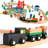 WOODEN TRAIN SET - MY BUSY TOWN (80Pcs)