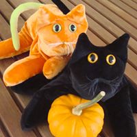 Orange Velvet cat - Handmade in CANADA