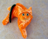 Orange Velvet cat - Handmade in CANADA