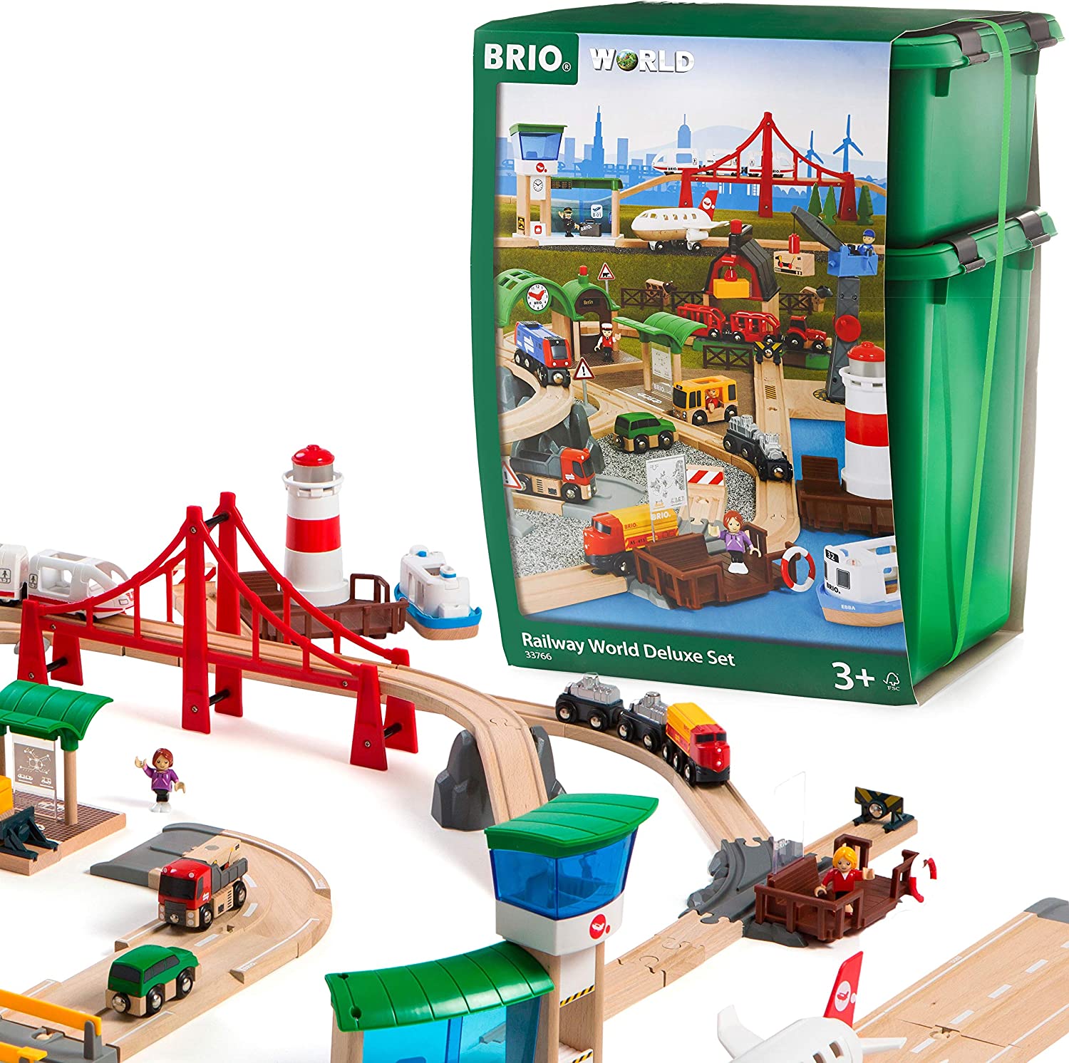 値引可 BRIOワールドデラックスセット 33766 Amazon | BRIO(ブリオ)WORLD ワールドデラックスセット [電車 船