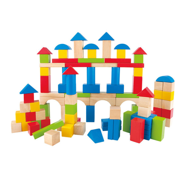 HAPE BUILD UP AND AWAY BLOCKS (100 Piece Wood Blocks Set)