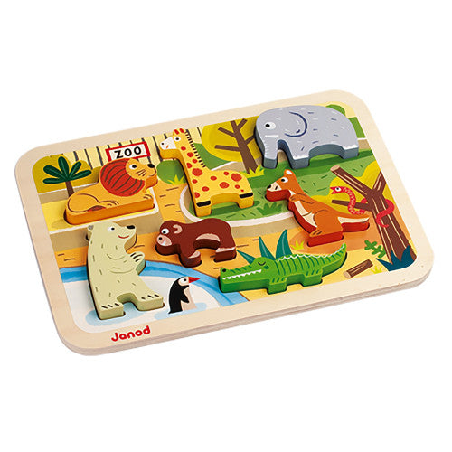 CHUNKY WOOD 3D PUZZLE -ZOO, FOREST, ANIMO, DINOSAURS, CONSTRUCTION, ARCTIC, VEHICLE