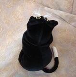 Black and white Boots Velvet cat - Handmade in CANADA