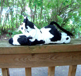 Black and White Velvet Cat - Handmade in CANADA