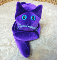 Purple Velvet cat - Handmade in CANADA