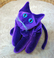 Purple Velvet cat - Handmade in CANADA