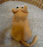 Ginger orange Velvet cat - Handmade in CANADA