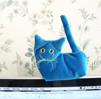 Turquoise Velvet Kitten - Handmade in CANADA