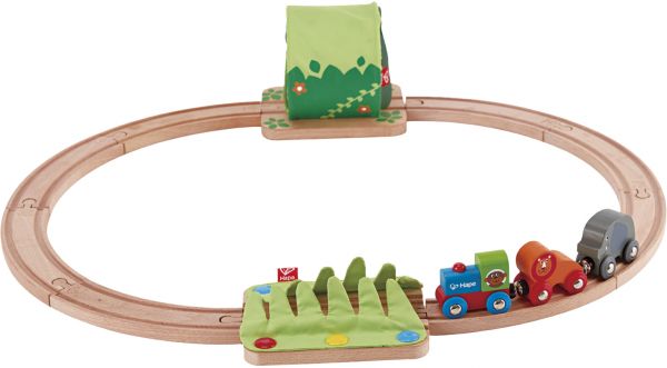 HAPE JUNGLE TRAIN JOURNEY SET WOODEN RAILWAY